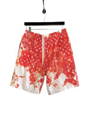 Louis Vuitton Red White Bandana Board Monogram Swim Trunks